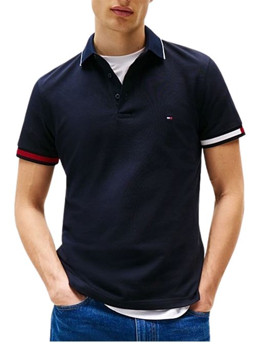 Polo uomo blu in cotone Tommy Hilfiger | MW0MW38458DW5